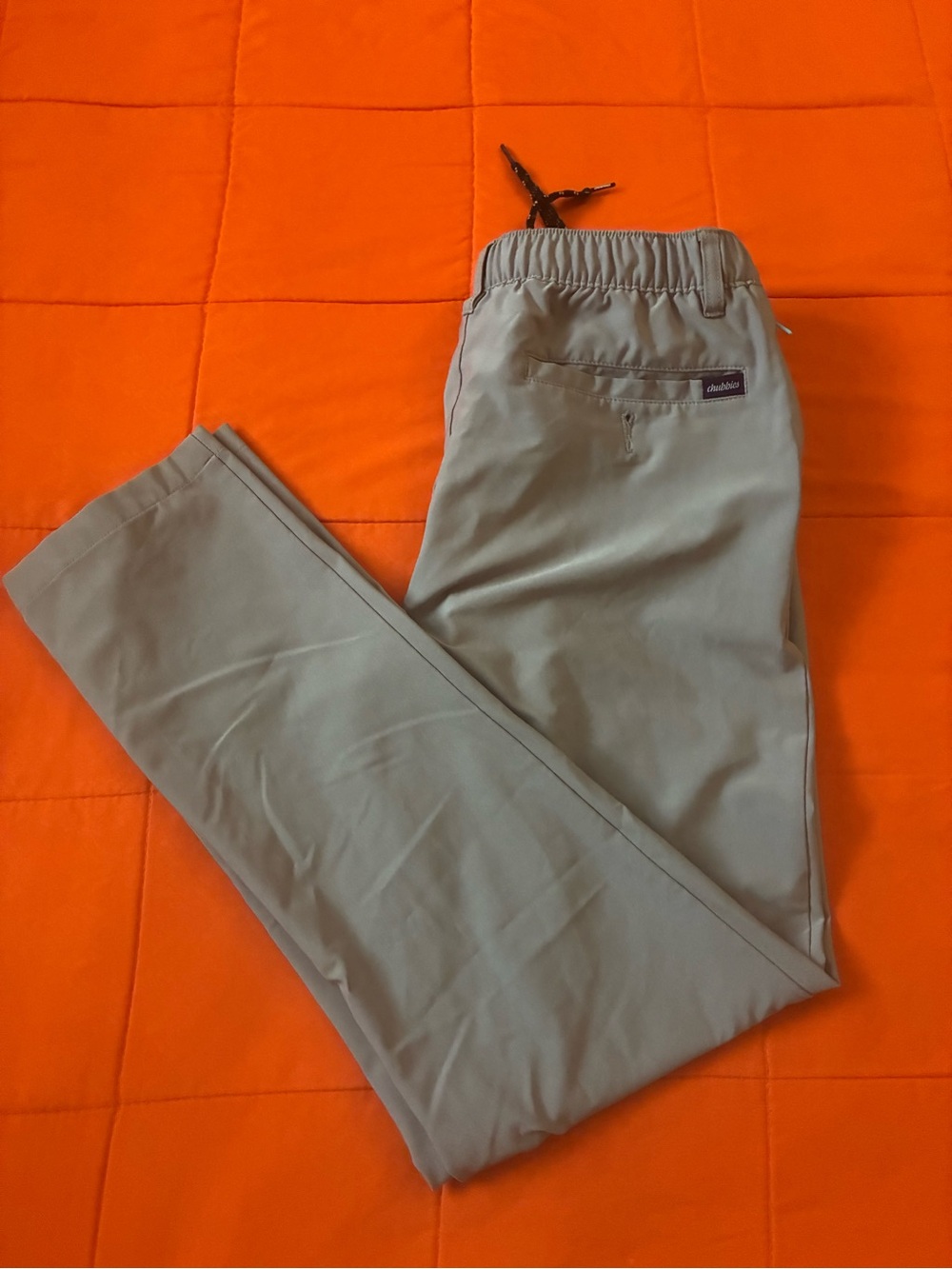 Chubbies Pants Mens Medium Everywear Stretch Chino Elastic Waist Drawstring Gray